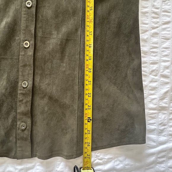 In Transit 2 Olive Green Soft Suede No Lining Light Weight Blouse / Jacket SZ M - Picture 7 of 11